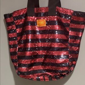 PINK Victoria's Secret pink and Black Sequin Tote